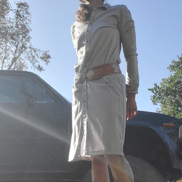 CALVIN KLEIN Longsleeve Button Down Shirt Midi Dress 6 - Picture 4 of 8